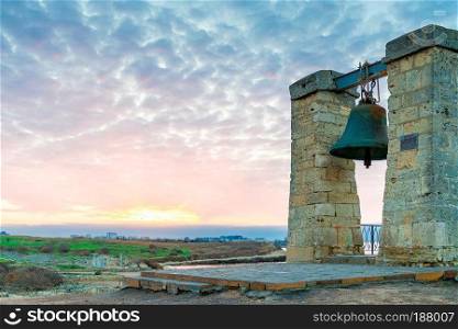 Big bell at sunset, Chersonese in Crimea, Russia