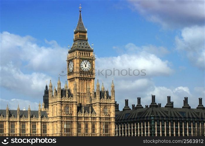 Big Ben and the Parliament buildings in London England.
