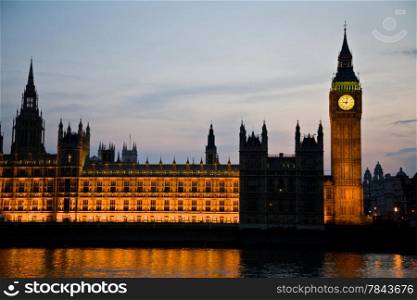Big Ben and Westminster at Night, London