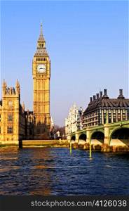 Big Ben and Westminster Bridge in London