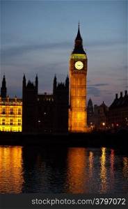 Big Ben at night in London, United Kigdom