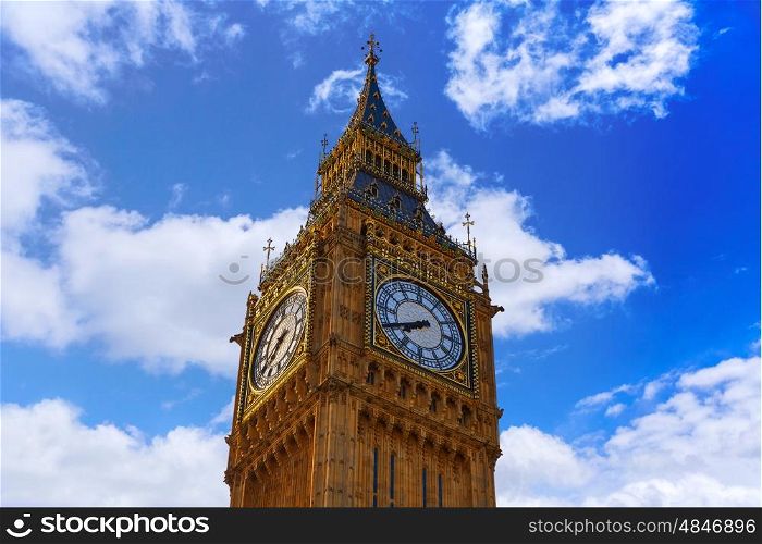 Big Ben Clock Tower close up in London at England