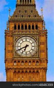 Big Ben Clock Tower closeup in London England