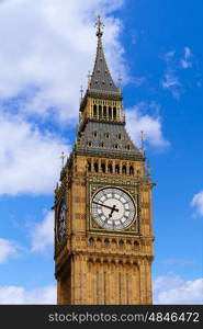 Big Ben Clock Tower closeup in London England