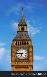 Big Ben Clock Tower closeup in London England