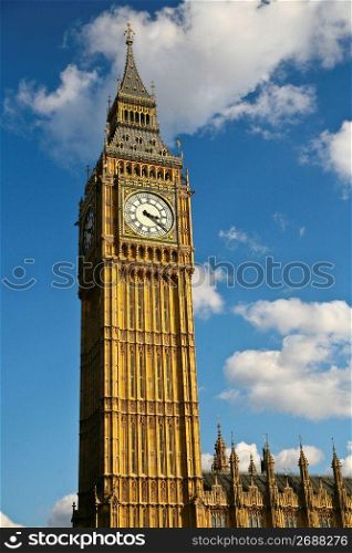 Big Ben clock tower, historical landmark in London, England