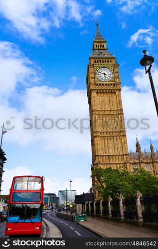 Big Ben Clock Tower with London Bus England