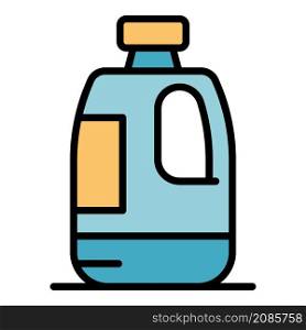 Big bottle of milk icon. Outline big bottle of milk vector icon color flat isolated. Big bottle of milk icon color outline vector