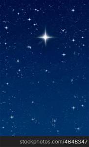 big bright wishing star in the night sky. wishing star
