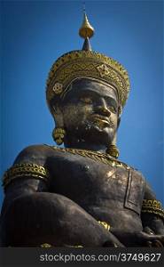 big Buddha image named Phra Buddha Maha Thammaracha in Traiphum temple at Phetchabun, Thailand