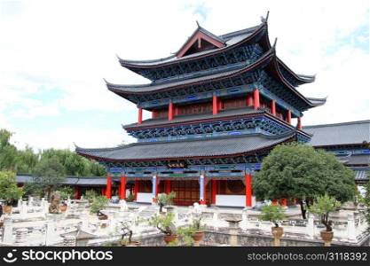 Big buddhist pagoda in Mu residence in Lijiang, China