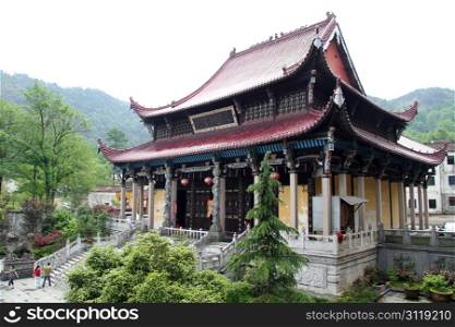Big buddhist temple in Jiuhua Shan, China