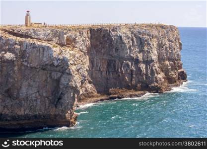 Big Cliff at the fort of Sagres in Algarve, Portugal