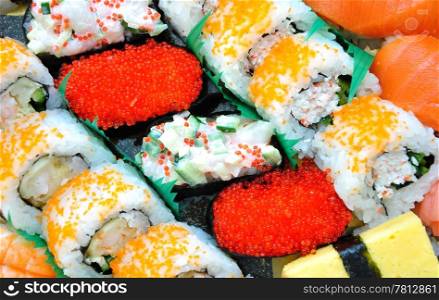 Big colorful sushi set