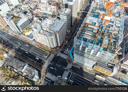 Big Construction site development project in Tokyo Japan