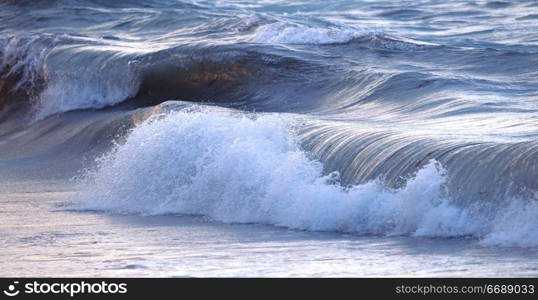 Big crashing wave in a stormy ocean