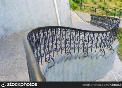 Big curve stairs at Kiev Pechers lavra. Kiev, Ukraine