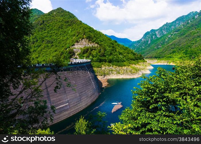 Big dam. Dam in the Mountains