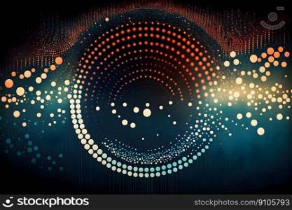 Big data abstract visualization or ethereal fantasy world or space concept in retro color palette and aesthetic. AI Generative content 