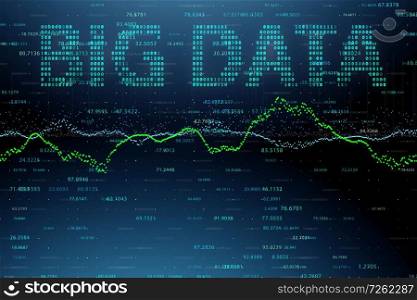 Big data and data mining concept illustration - 3d rendering. The big data and data mining concept illustration - 3d rendering