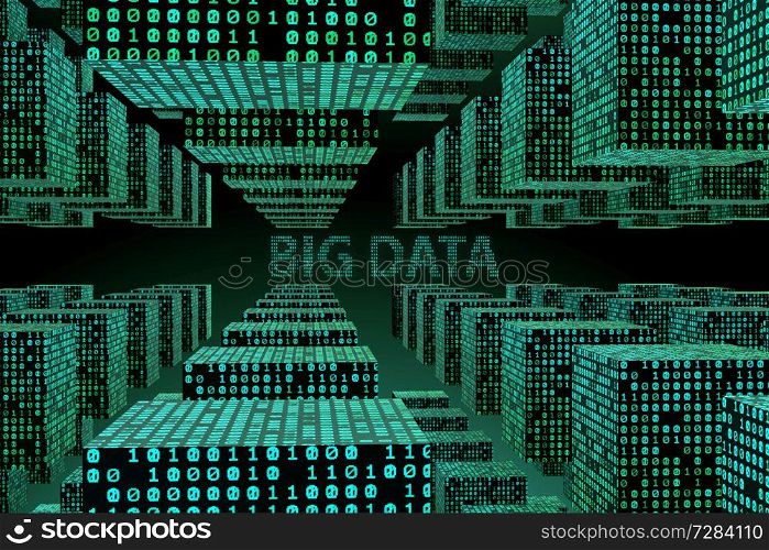 Big data and data mining concept illustration - 3d rendering