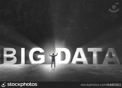 Big Data concept with businessman