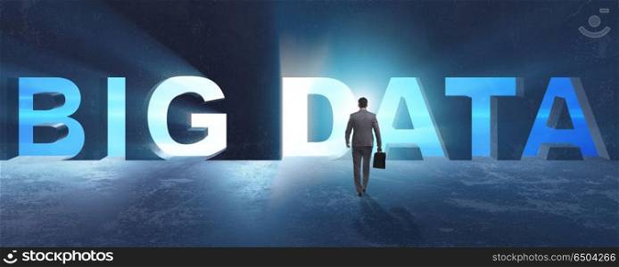Big Data concept with businessman