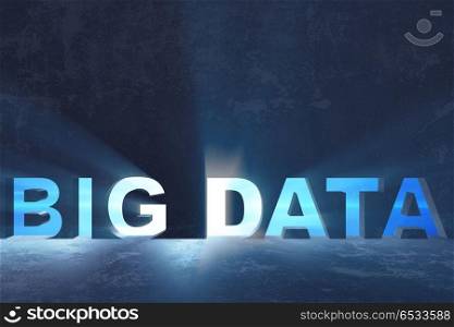 Big Data concept with modern IT technology - 3d rendering