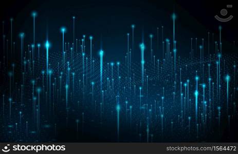 big data technology vector background. Particle Mist network Cyber security