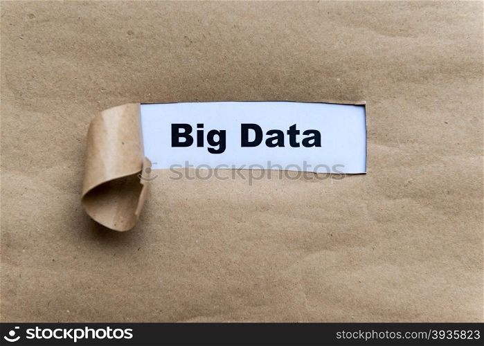big data word in grey Torn Paper Concept