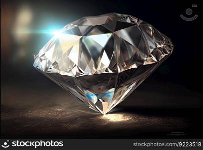Big diamond illustration. AI generative.