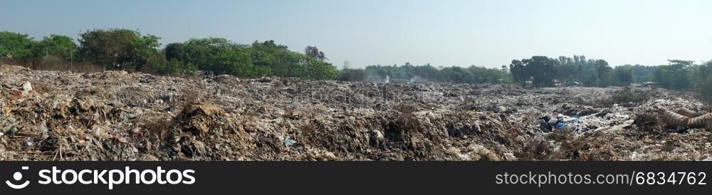 Big garbage with rubbish in Myanmar