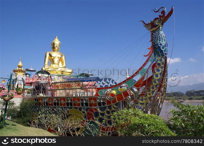 Big Golden Buddha on the boat, Golden triangle