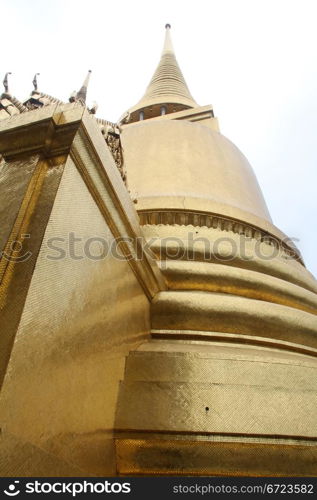 Big golden stupa in Grand palace, Bangkok, Thailand