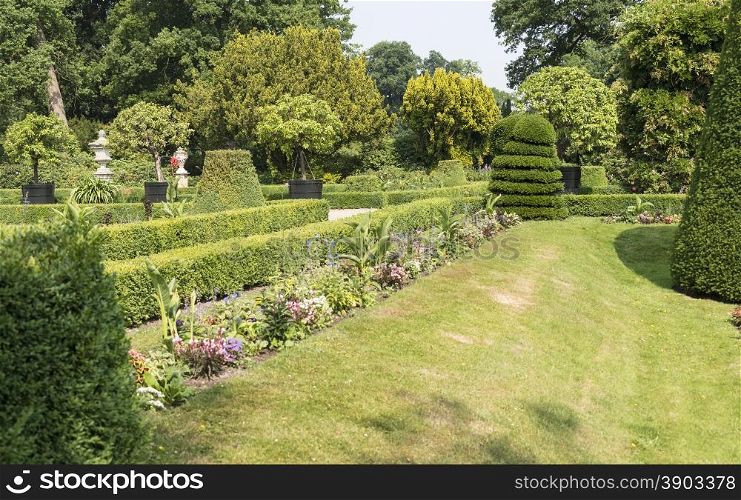 big green garden with levels and borders