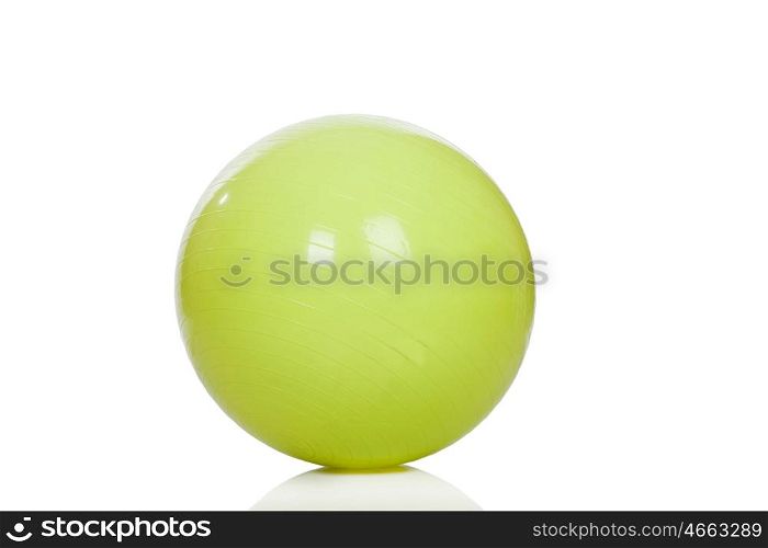 Big green training ball isolated on a white background