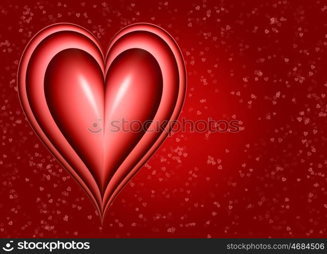 big heart. a big red love heart on red background