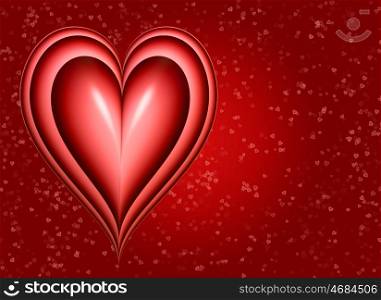 big heart. a big red love heart on red background