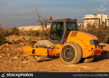 big heavy machinery in yellow color