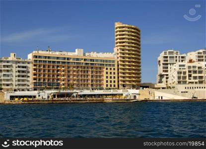big hotel in the coast at Malta island