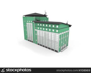 big house on a white background