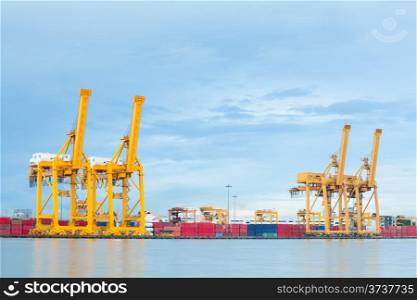 Big Industrial Port using as freight transport and global business