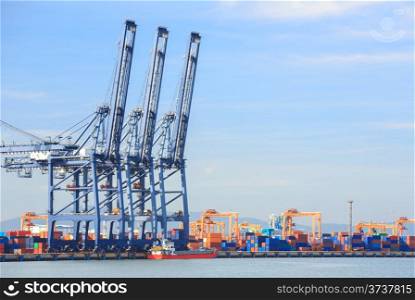 Big Industrial Port using as freight transport and global business