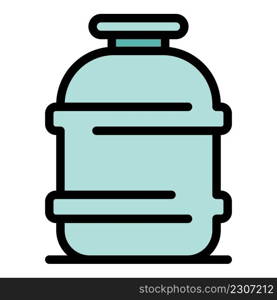 Big jar icon. Outline big jar vector icon color flat isolated. Big jar icon color outline vector