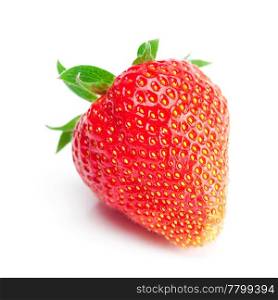 big juicy red ripe strawberries isolated on white