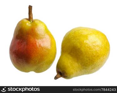 Big juicy yellow red pears, isolated
