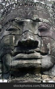 Big khmer face in Bayon temple, Angkor, Cambodia