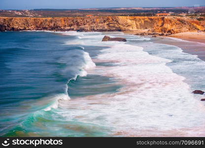 Big ocean waves of Atlantic Ocean