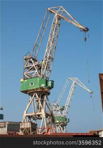 big old crane in the shipyard