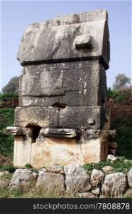 Big old sarcophagus in Patara, Turkey